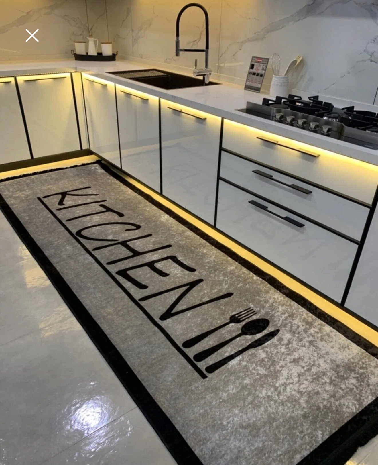 Noir Kitchen Runner