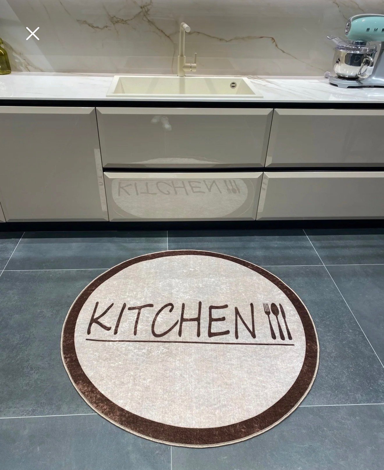 Mocha Kitchen Round Rug